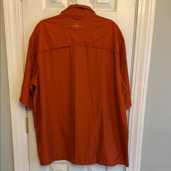 HABIT Casual Orange Button Down Shirt with Short Sleeves #258 - Picture 6 of 10